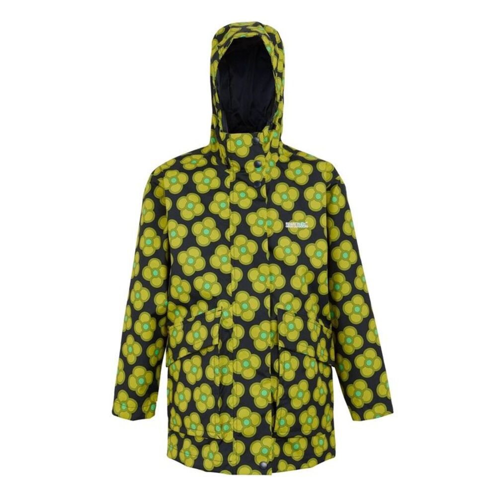 Regatta Childrens/Kids Orla Kiely Swing Spinning Flower Waterproof Jacket / Navy